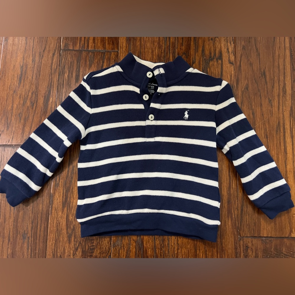 Ralph Lauren Navy and White Striped Sweater - Kids